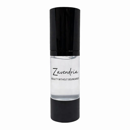 HD Perfect Canvas Face Primer 30ml Skincare serum bottle with black cap and clear body on a white background, featuring the brand 'Zavendria'.