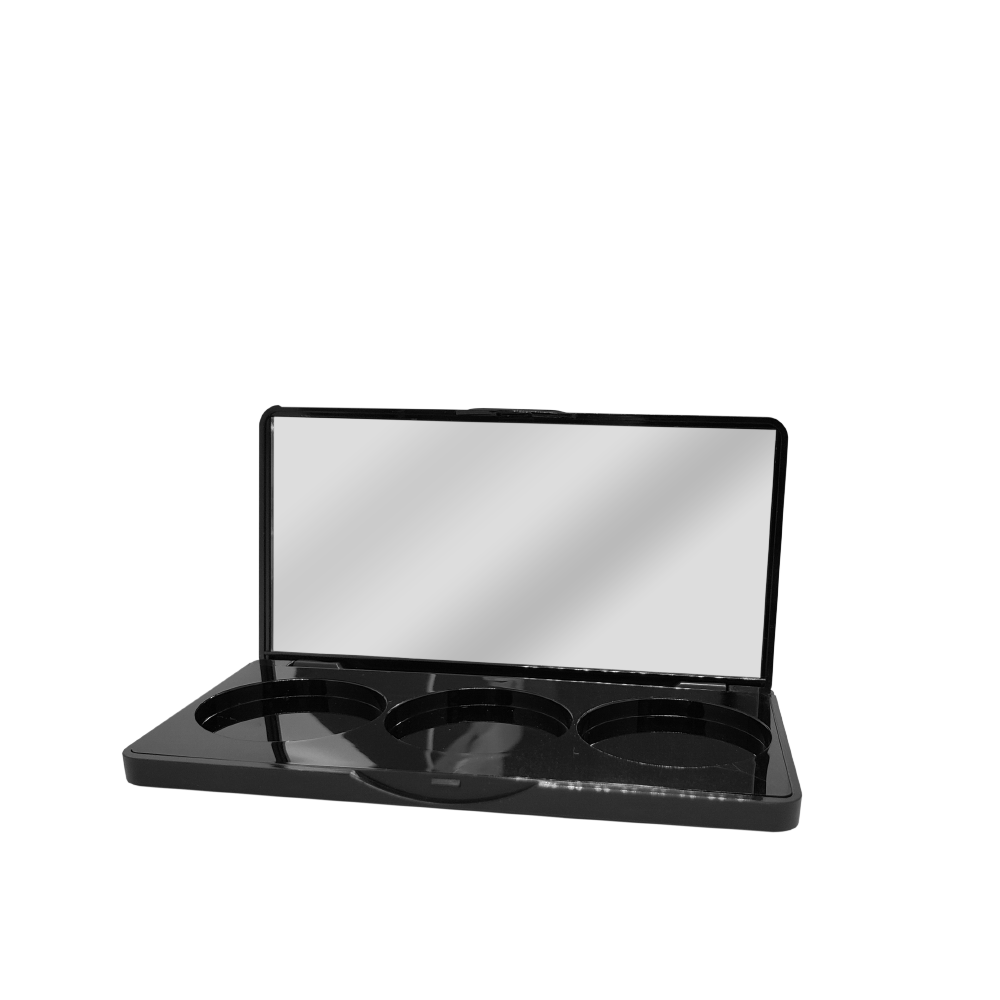 zavendria image of a Empty 3 Slot Palette - 37mm Black Mirror - Blush Trio