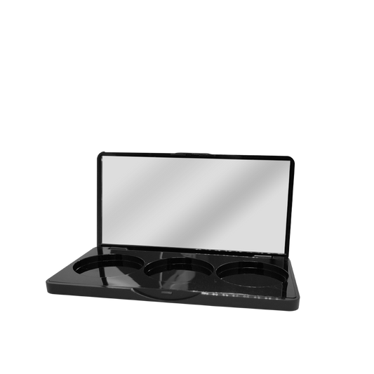 zavendria image of a Empty 3 Slot Palette - 37mm Black Mirror - Blush Trio