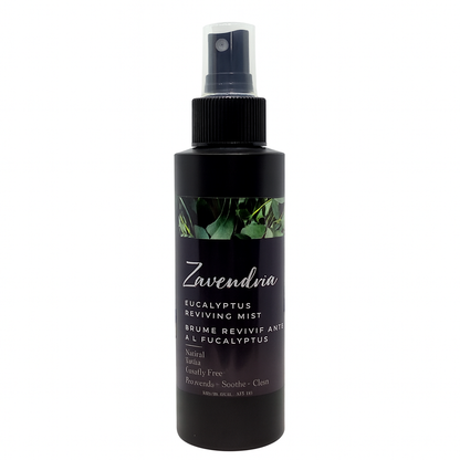 Zavendria Eucalyptus Reviving Mist bottle on a white background
