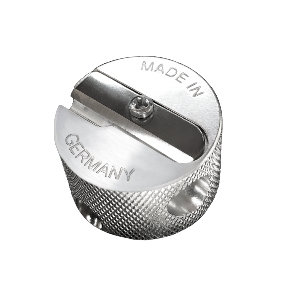 zavendria image of a Metal Sharpener 2 Hole Germany. Round 8/12 mm