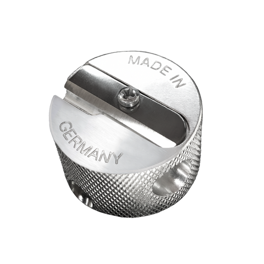 zavendria image of a Metal Sharpener 2 Hole Germany. Round 8/12 mm